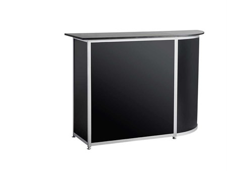 Disk med svängd hörna, 1500x500x1100mm, svart