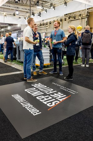 Print på golvskylt, laminerad